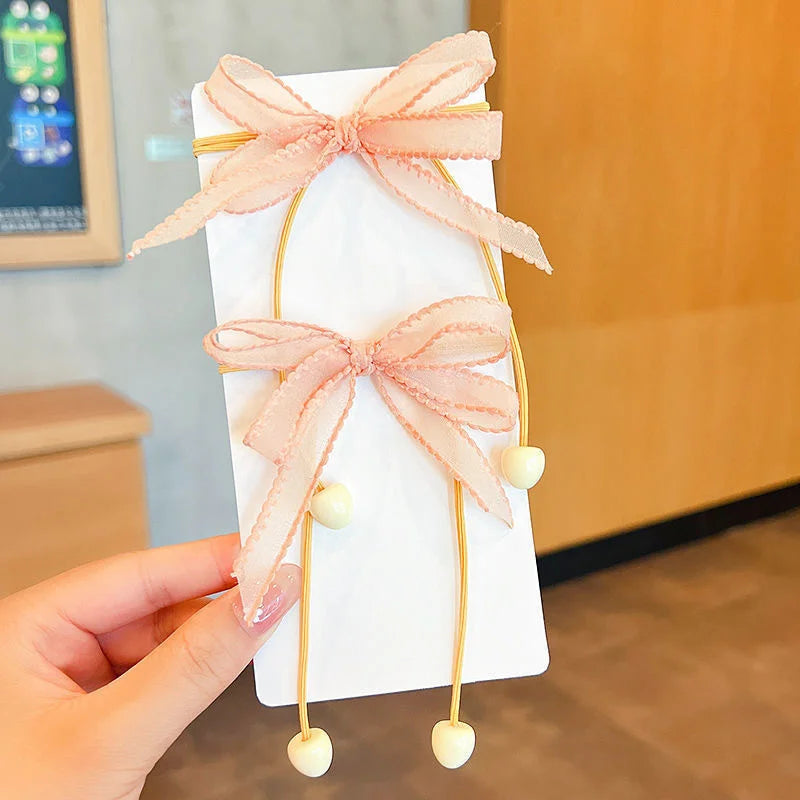 2PCS New Cartoon Series Girls Cute Kids Elastic Hair Bands Children Hair Ties Princess Hair Accessories Baby Headwear
