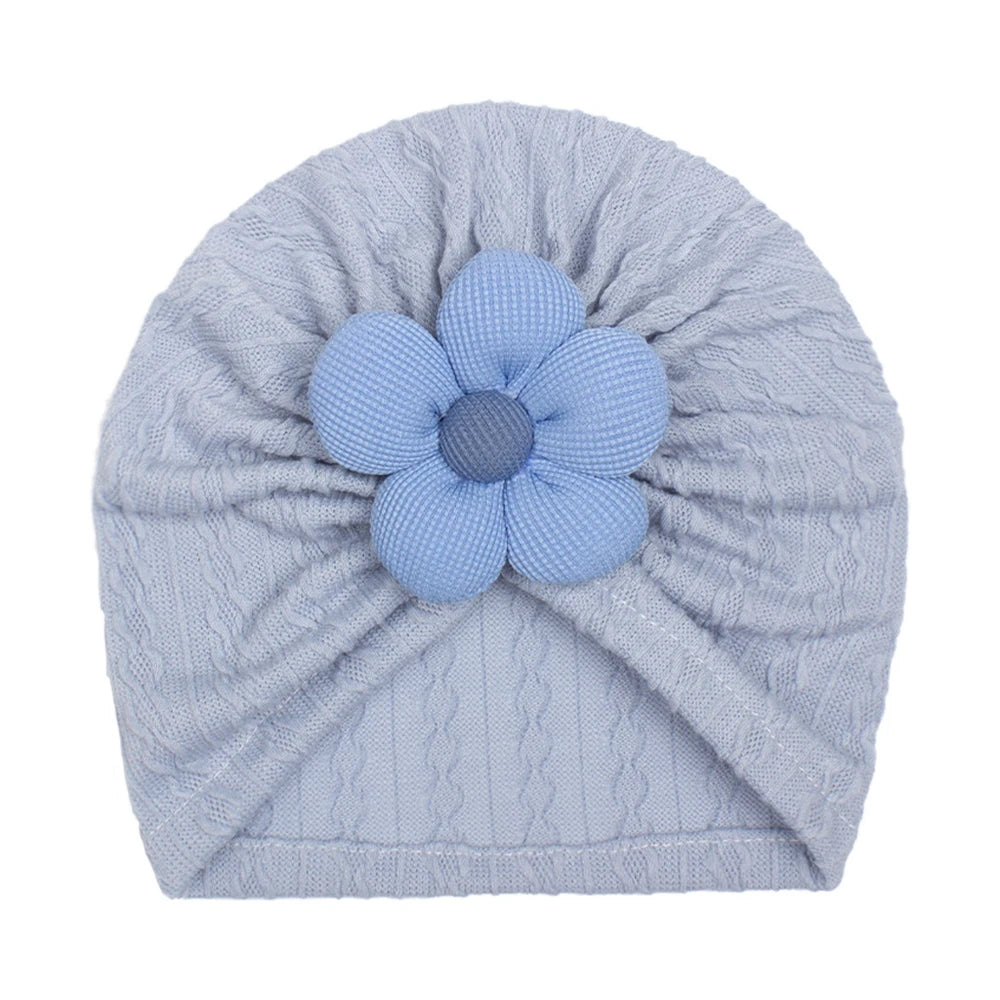 1PCS Antumn Winter Warm Flower Baby Girls Hat Newborn Beanie Kids Toddler Infant Turban Caps Hair Accessories Gifts