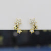 TrustDavis Real 925 Sterling Silver Star Zircon Stud Earrings Women Exquisite Sweet 14K Gold Plated Jewelry Gift L096