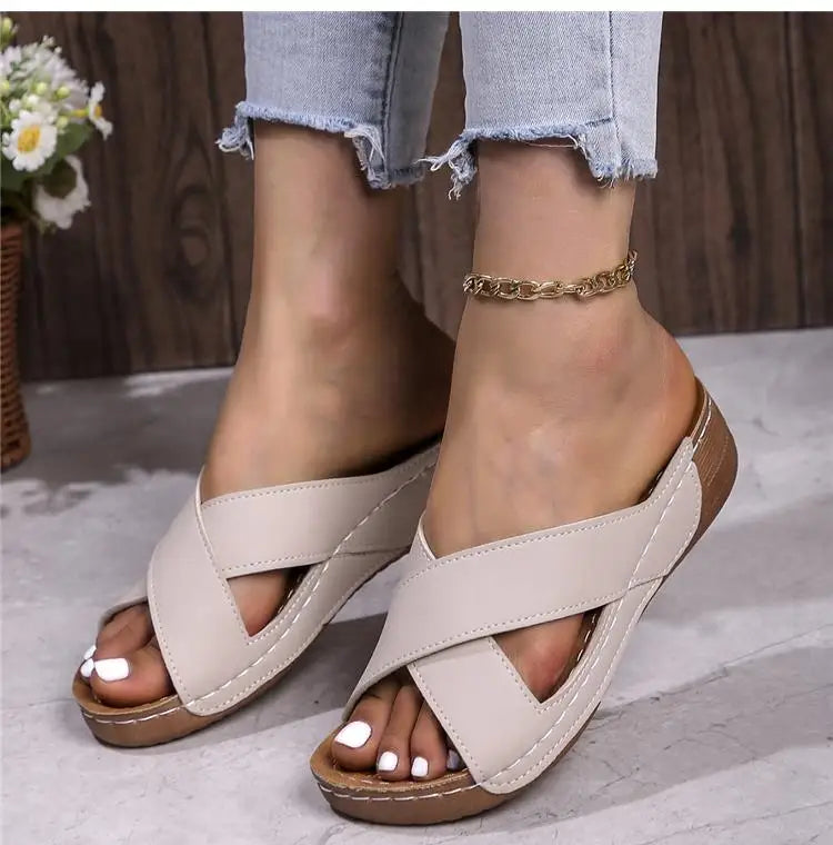 Summer Women Sandals Shoes Retro Walking Shoes Party Ladies Shoes Beach Sandals Woman Soft Female Footwear Women Sandal