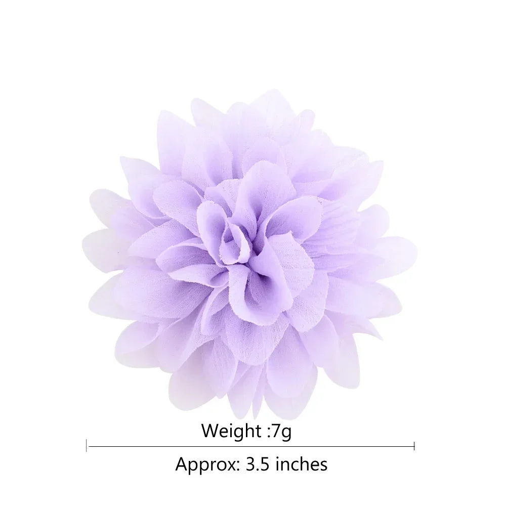 5/3Pcs Children Handmade Chiffon Petals Poppy Flower Hair Clips Rolled Rose Fabric Hair Flowers for Kids Girls Hair Accessories