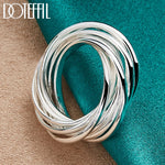 Load image into Gallery viewer, DOTEFFIL 925 Sterling Silver Five Circle Coil Ring For Women Wedding Engagement Party Fashion Charm Jewelry
