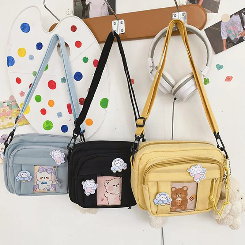 Transparent Funny Card Small Crossbody Bag For Women Travel Shoulder Messenger Bag Nylon Tote Bag