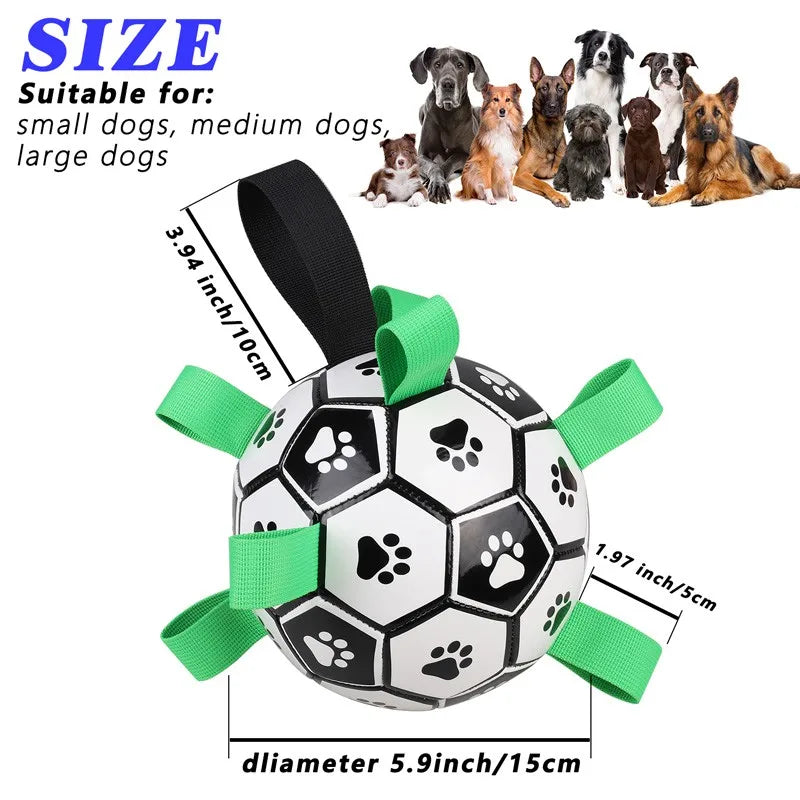 Dog Toys Interactive Pet Football Toys with Grab Tabs Dog Paw Outdoor Training Soccer Balls Pet Bite Chew Toys Dog Accessories