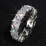 Load image into Gallery viewer, Luxurious 925 Sterling Silver Ring, Triangular Zircon Ring with Aaa Zircon Crystal, Engagement Jewelry Gift for Women

