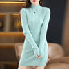 Autumn and Winter 2022 Long Women's Sweater 100% Mink Cashmere High Neck Knitted Pullover Korean Fashion Soft Women's Top