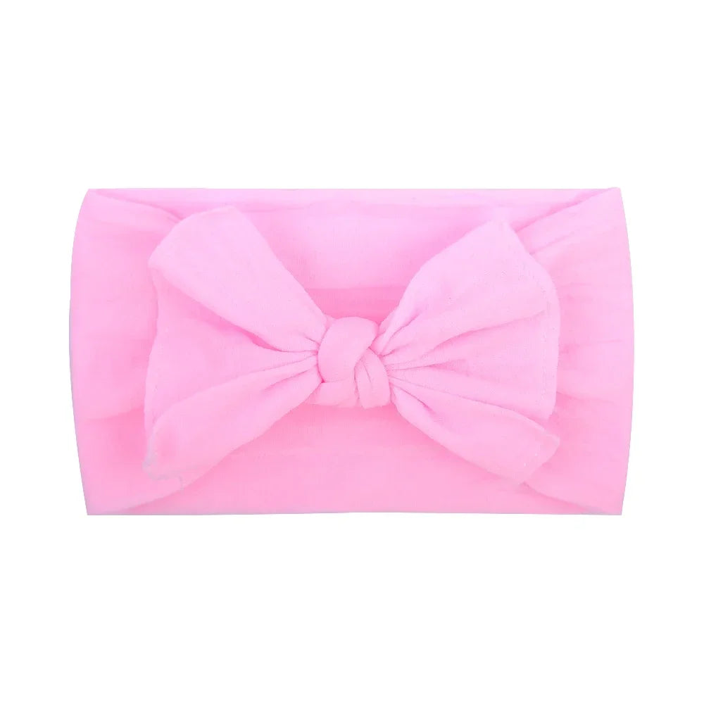 1PCS New Cotton Solid Baby Headband For Girls Kid Wide Bow Knot Turban Elastic Hairbands Handmade Headwear Baby Hair Accessories