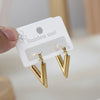 SZN 316L Stainless Steel Gold Plated V Shape Hoop Earrings For Women New Fashion Vintage Charms Girls Jewelry Party Gifts