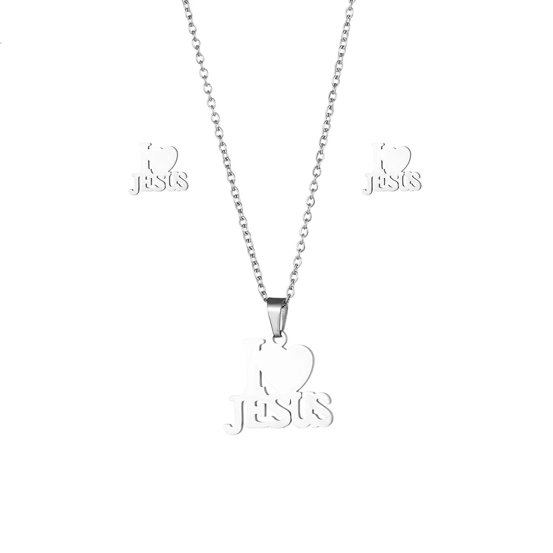 Stainless Steel Letter mama Pendant earring Necklace Set Women charm Mother Day Love Heart Gifts Mom Jewelry Bijoux TZ201