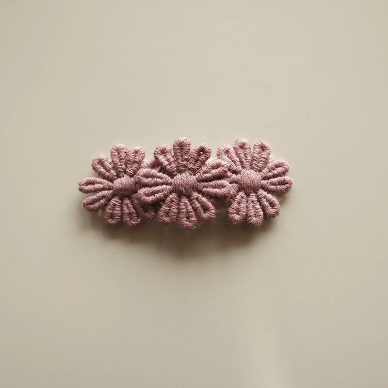 Cute Baby Girl Hair Clips Cotton Lace Triple Flowers Kids Hair Accessories  Princess Barrette Spring Korean Style Hairpins