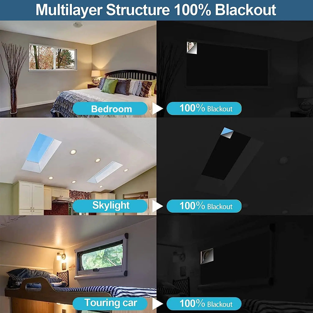 100 Blackout Darkest House Blackout Window Privacy Film Tint Anti Look Cover Glass Window Cloth Car Stickers Light Block Sticker