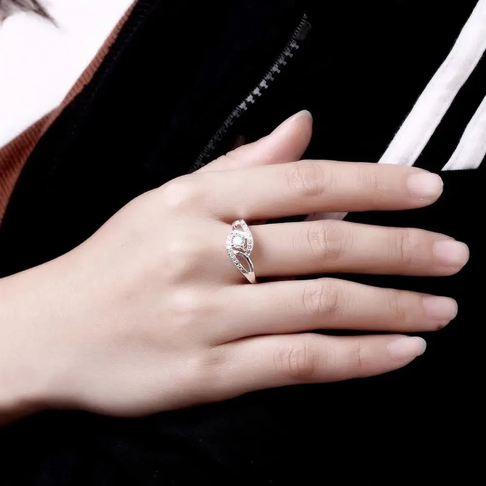 New Streetwear 925 Sterling Silver Shiny Zircon Diamond Rings for Women Wedding Party Gifts Fine Jewelry Engagement Rings