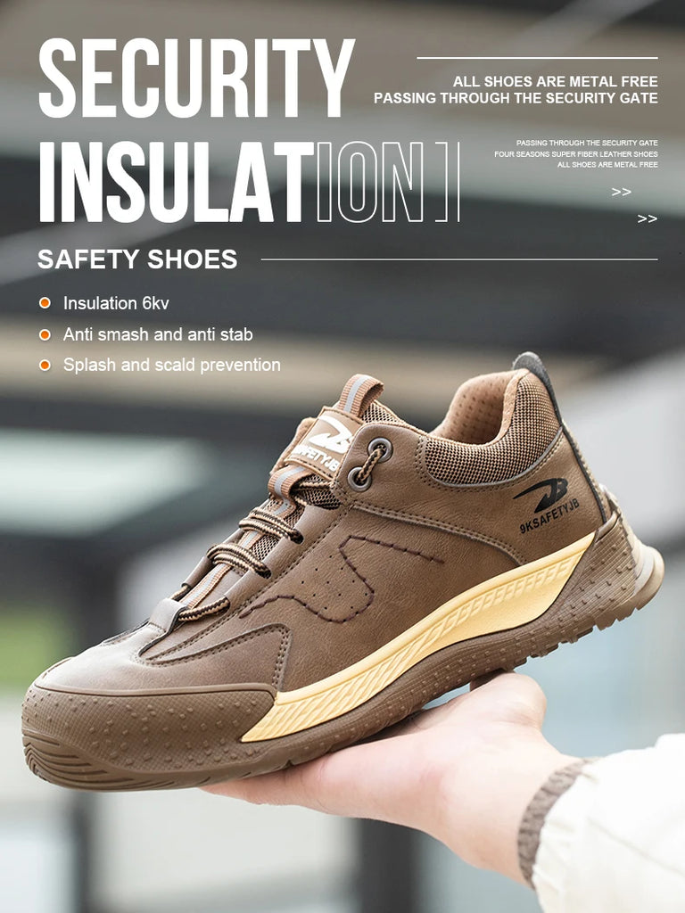 Insulation 6KV Male Composite Toe Work Shoes Sneakers Indestructible Anti-smash Anti-puncture Leather Safety Shoes