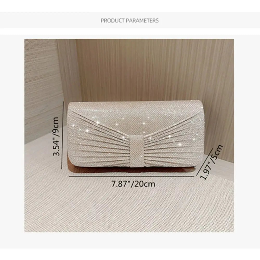 Gold Silver Evening Bag Women Elegant Fashion Banquet Clutch Chain Shoulder Bags Luxury Purse Female Wedding Party Bags