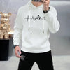 Mountain Peak Sketch Print Men Sudadera Con Capucha Hombre Design New Sudaderas Para Hombre Black White Fashion Graphic Hoodies