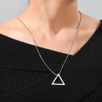 Load image into Gallery viewer, Dreamtimes Inverted Triangle Pendant Necklace Geometric Stainless Steel Chain Streetwear Hip hop Guy Jewelry For Men Necklace
