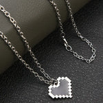 Load image into Gallery viewer, 2023 Heart Shape Pixel Couples Necklace New Design Simple Creative Black White Hollow Heart Pendant Choker Necklaces 2PCS/Set
