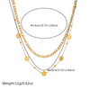 DIEYURO 316L Stainless Steel Gold Color Double Layered Flowers Necklace New Fashion Pendant Simplicity Chain Neck Jewelry Gifts