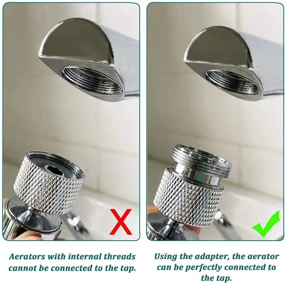 Kitchen Faucet Adapter 18/20/22/24mm To 22mm Male Female Saving Tap Connector Metal Filter with Washer Bathroom Accessories