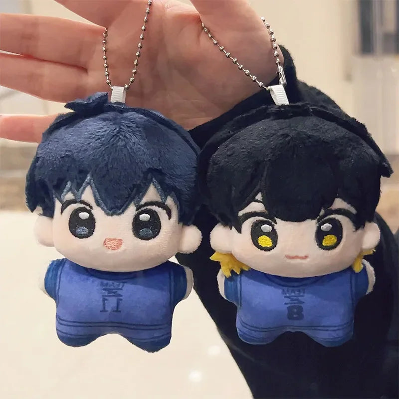 Isagi Bachira Plush Toy Keychain 10cm Blue Lock Anime Peripheral Backpack Pendant Cute Stuffed Doll Kids Gift Collection