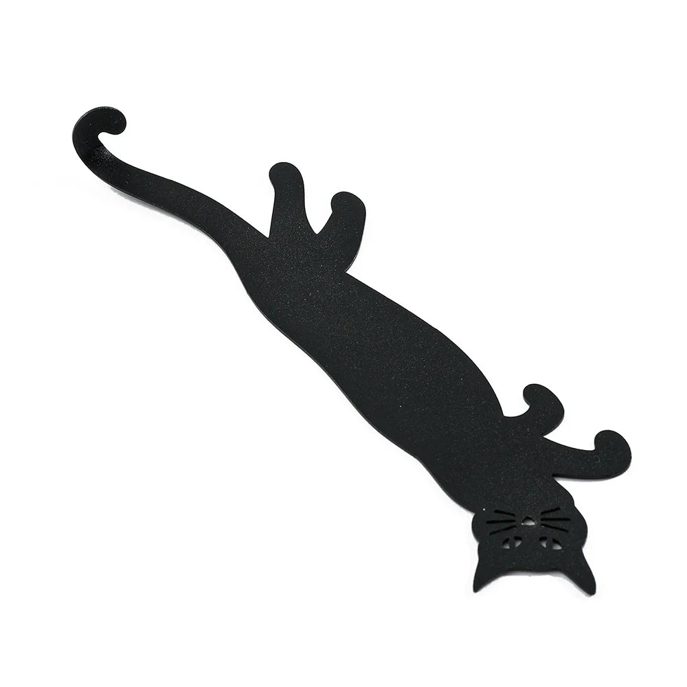 Black Cat Metal Animal Bookmark Fashion Ultrathin Reading Tool Pet Bookmark Page Mark Stationery for Men Women Student Gifts