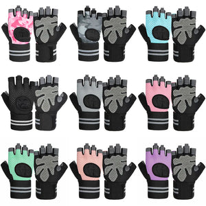 Anti Slip Shock Breathable Half Finger Gloves Breathable Cycling Gloves Fitness Gym Bodybuilding Crossfit Exercise Sports Gloves