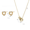 Sweet Heart Pendant Necklace Earrings Set for Women Girls Stainless Steel Chain Party Accessories Jewelry