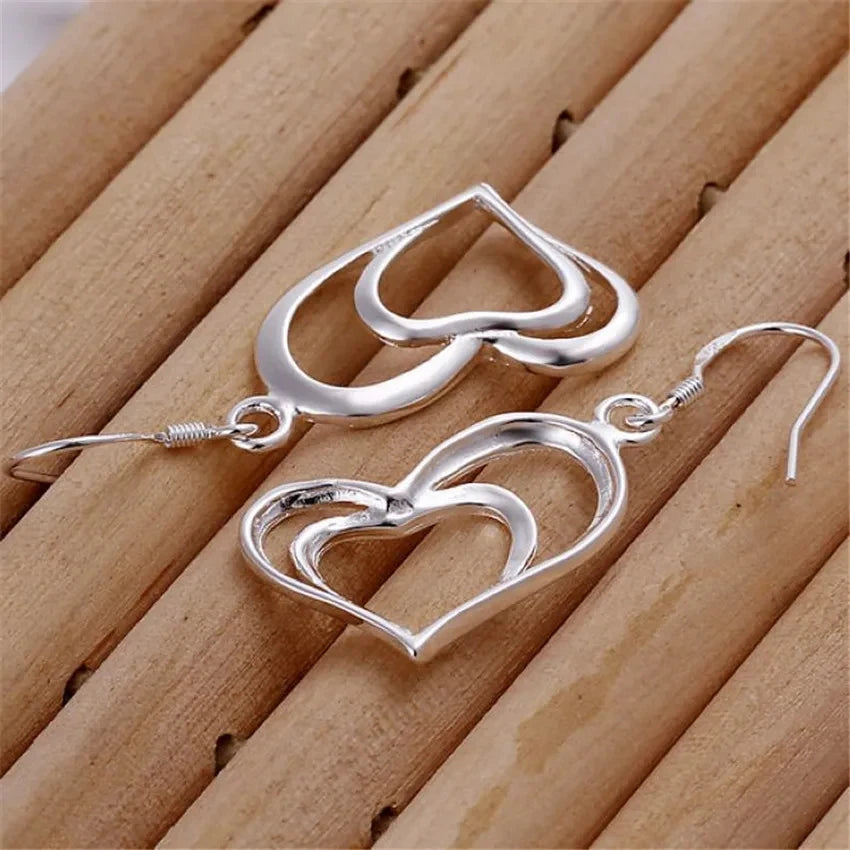 New 925 Sterling Silver Earrings for Women fashion Jewelry love heart earrings Couple gifts Trendsetter recommendation