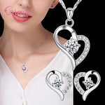 Load image into Gallery viewer, 925 Silver New Arrival Multifarious Peach Heart Shape Fashion Wedding Engagement Gift Necklace Earrings Jewelry Sets
