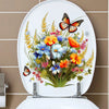 Butterfly Flower Toilet Seat Stickers Self-Adhesive Toilet Lid Decals Diy Removable Stickers For Bathroom Home Decor Ornaments