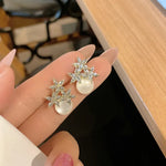 Load image into Gallery viewer, Flower Rhinestones Opal Stud Earrings for Women Small Exquisite Sweet Versatile Advanced Earring Charms Jewelry Gifts Wholesale

