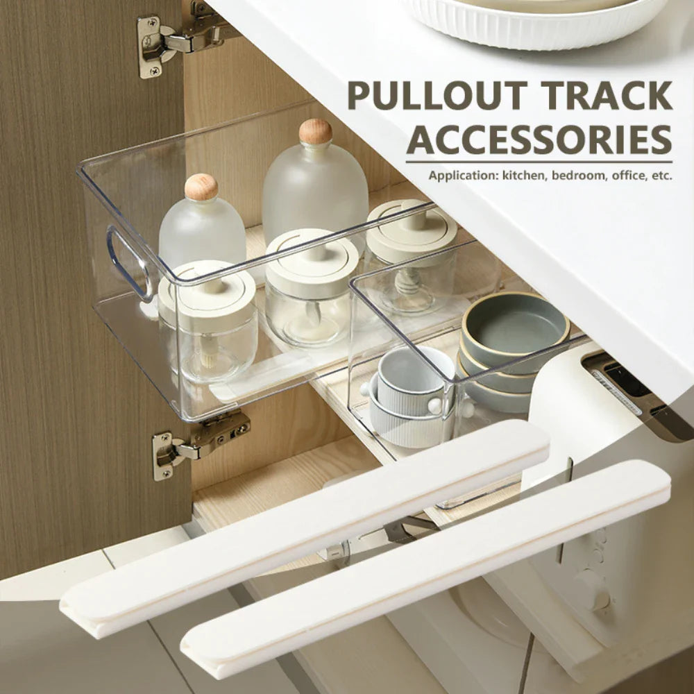 Basket Pull Rail Storage Rack Pullout Track Accessories For Kitchen Bedroom Office Slide Rail Furniture Hardware