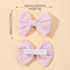 4Pcs/Set Lovely Bowknot Clips Hairpins Baby Girl Fresh Pastoral Style Hairclips Hair Accessories Kids Print Hollow Hairgripe