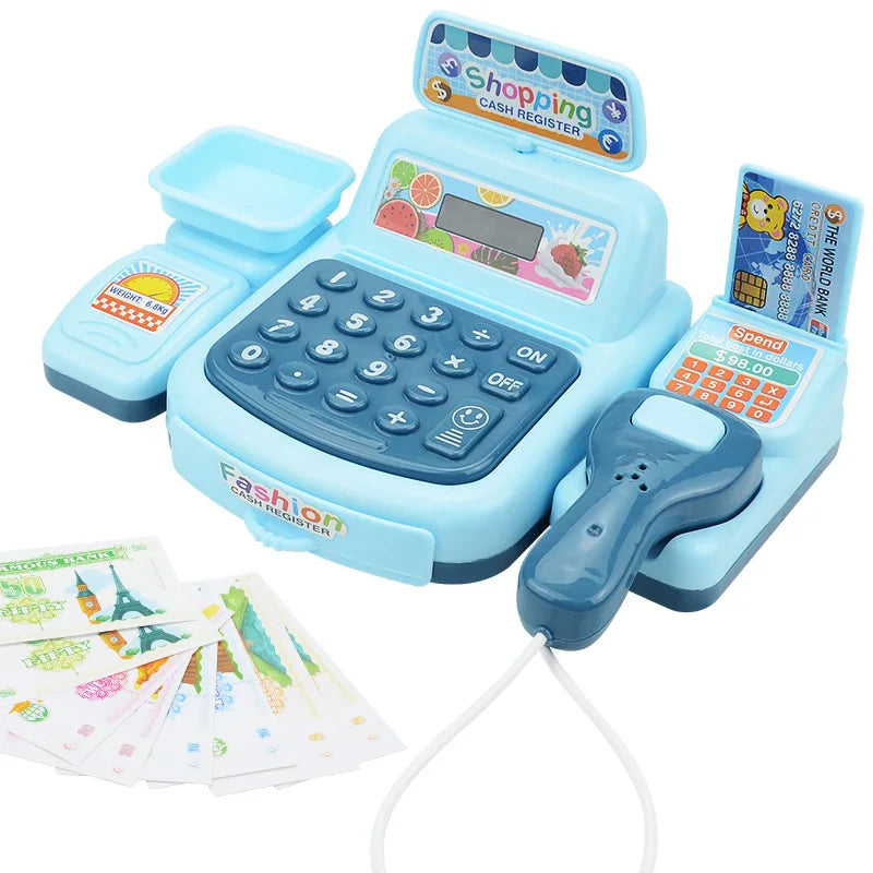 Simulation Shopping Cash House Toys Electronic Game For Kids Lighting And Sound Effects Supermarket Cashier Toys Boy Girl Gifts