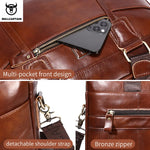 Load image into Gallery viewer, BULLCAPTAIN Men's Leather Briefcase Can Be Used For 15.5-Inch Notebook Large-Capacity Work Bags Business Shoulder Messenger Bag
