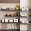 Kitchen Wall-mounted Spice Rack Kitchen Bathroom Bathroom Hook-free Carbon Steel Spice Items Wall-mounted Storage Rack