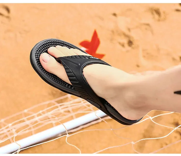 Summer Men's Flip-flops Massage Granule Men Slippers Comfortable Beach Sandals Men Casual Shoes House Flip Flops Bathroom Shoes