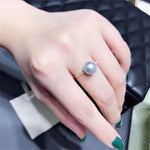Load image into Gallery viewer, DIY Pearl Ring Accessories S925 Sterling Silver Ring Empty Set Fashion Gold Silver Jewelry Set Fit 8-11mm Circle Z158
