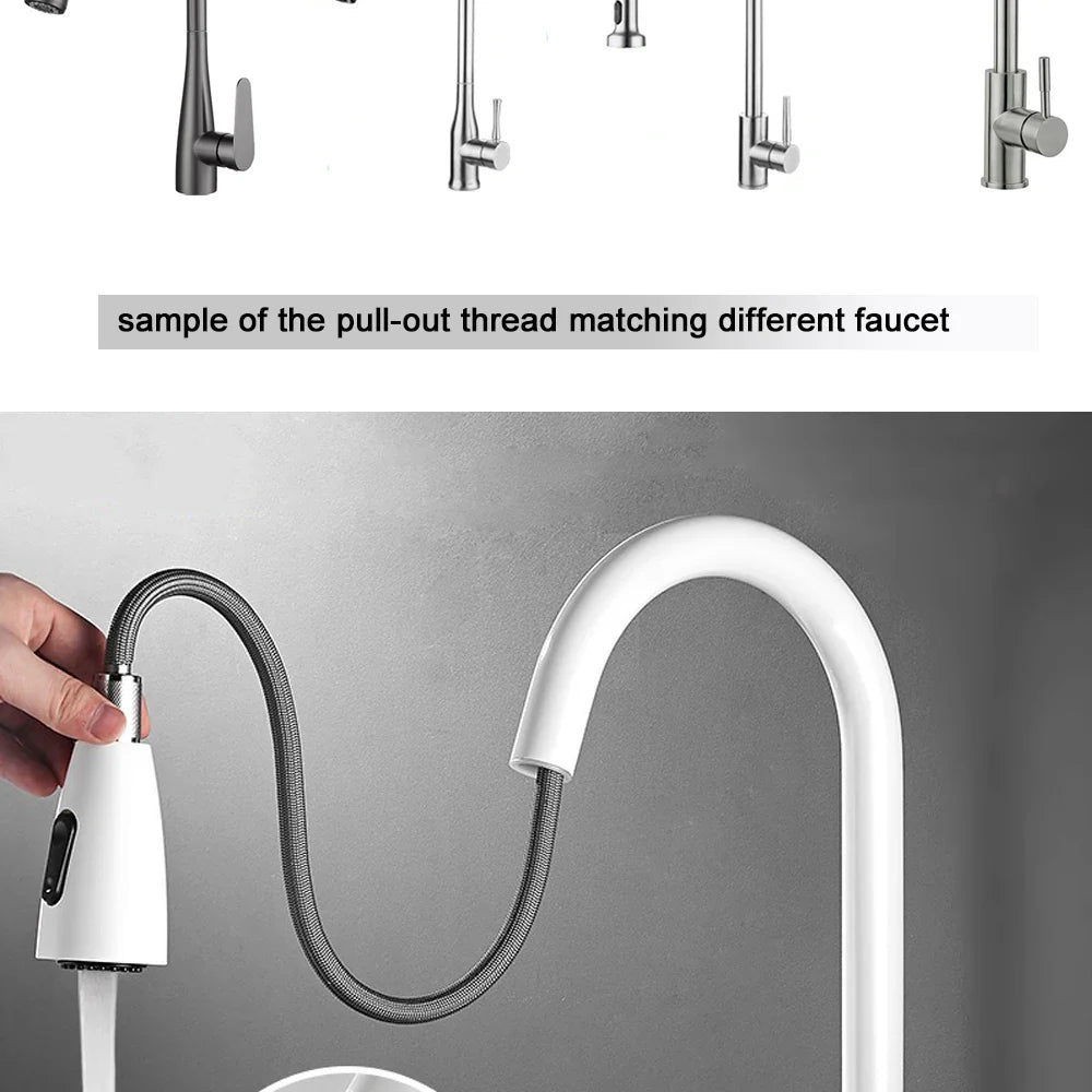 Kitchen Faucet Sprayer Nozzle Pull Out Shower Spray Head G1/2 Tap Accessory Replacement Black Golden Head Aerator Nozzle