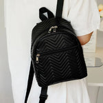 Load image into Gallery viewer, Mini Chevron Functional Women Fashion Quilted Backpack
