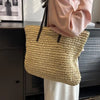 Luxury Design Straw Woven Tote Bags Summer Casual Large Capacity Handbags New Fashion Beach Women Shoulder Simple Style Shopping