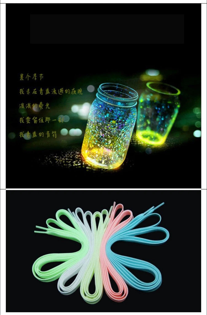 New 1 Pair Luminous Shoelaces Flat Sneakers Canvas Shoe Laces Glow In The Dark Night Color Fluorescent Shoelace 80/100/120/140cm