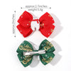 4Pcs/Set Baby Girls Christmas Snowman Bows Hair Clips for Kids Funny Ribbon Bowknot Hairpin Headwear Hair Accessories Gifts