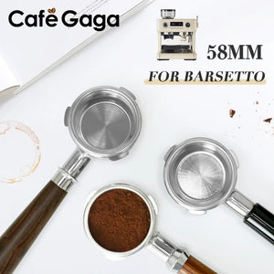 Espresso 58mm 3 Nails Bottomless Portafilter Stainless Steel For Barsetto Coffee Machine Handle Filter Home Barista Accessories