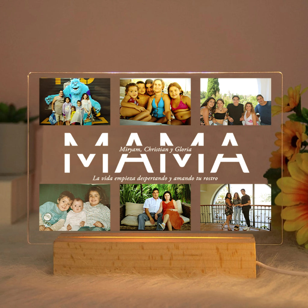 Custom Acrylic Lamp Personalized Photo Text Bedroom Night Light for MOM DAD LOVE Friend Family Day Wedding Birthday Gift Present