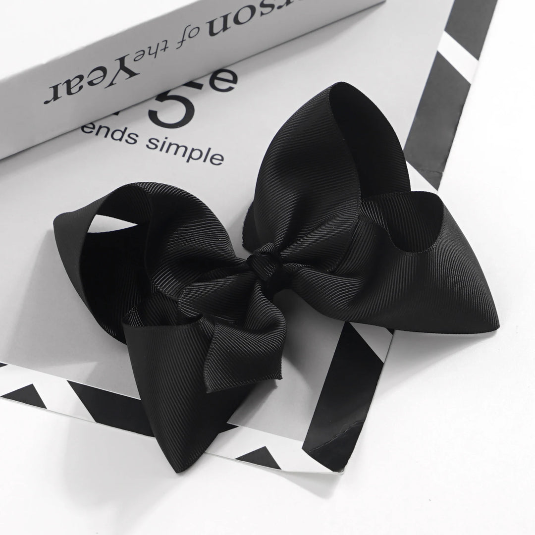 2Pcs/lot 6''Solid Color Grosgrain Ribbon Bows Hair Clips For Cute Girls Large Handmade Hairpins Barrettes Kids Hair Accessories