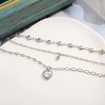 Load image into Gallery viewer, Senior Love Heart Star Multi-layered Crystal Pendant Necklace for Women Charm Gold Color Stainless Steel Choker Chain Jewelry
