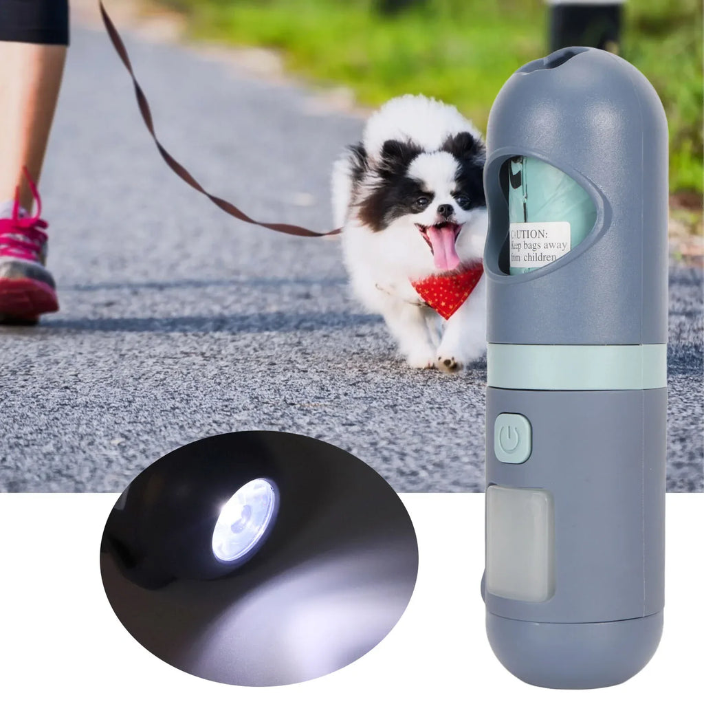 Dog Poop Bag Dispenser Multifunctional Pet Waste Bag Holder With Built In LED Flashlight For Dog Walking Accessory