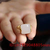 Natural Hetian Jade Ring Fashion Jewelry 925 Silver Chalcedony for Amulet Women Gifts