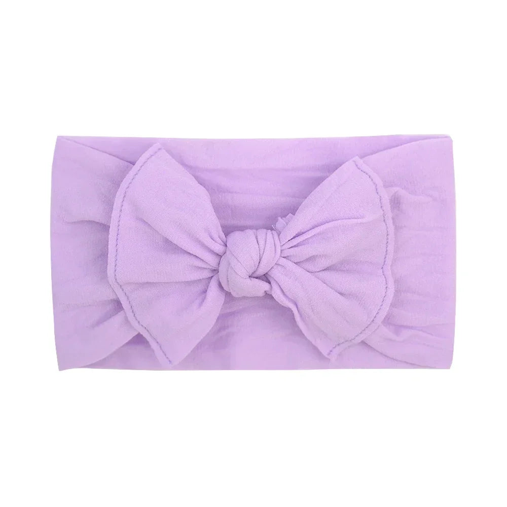 1PCS New Cotton Solid Baby Headband For Girls Kid Wide Bow Knot Turban Elastic Hairbands Handmade Headwear Baby Hair Accessories